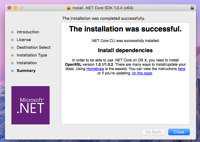 Installation process is complete