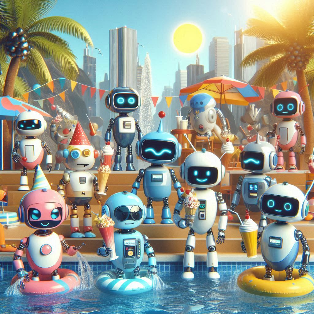 AI robots summer party