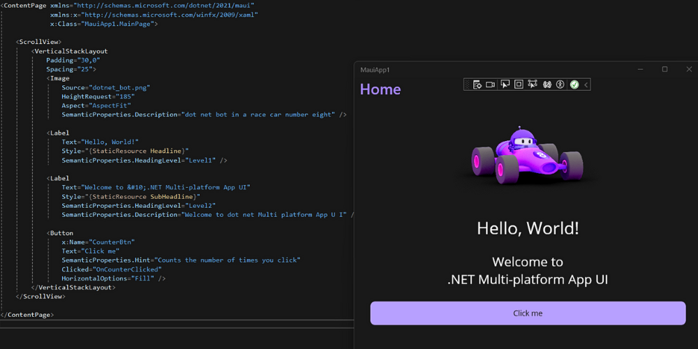 dotnet Maui Hello world example